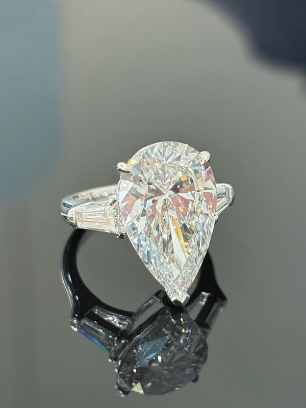 Elegant Three-Stone Tapered Baguette Diamond Ring