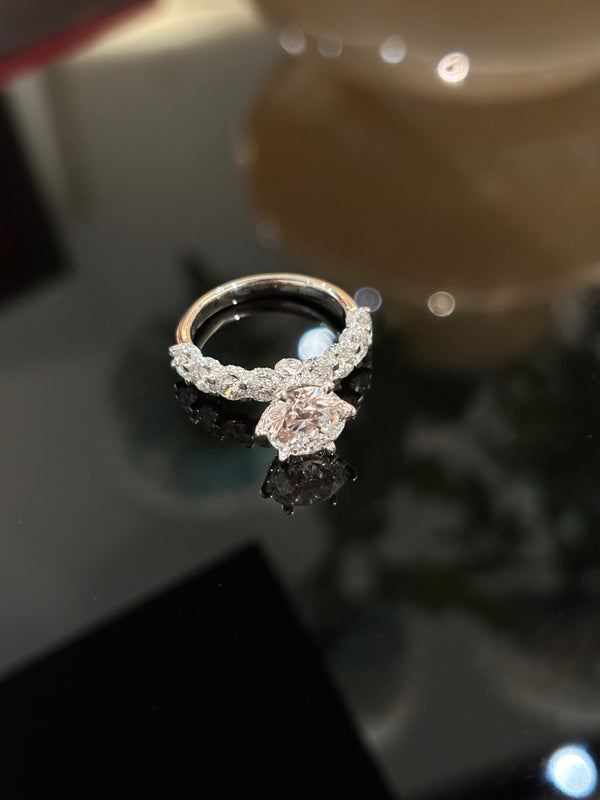 Brilliant Round Diamond Ring with Full Diamond Band