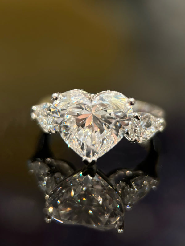 Heart-Shaped Diamond Ring | IGI Certified, E Color, VS Clarity, Sweet and Romantic Design 5-Carat