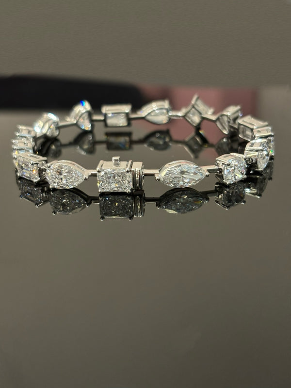 Luxury Fancy Cut Diamond Tennis Bracelet