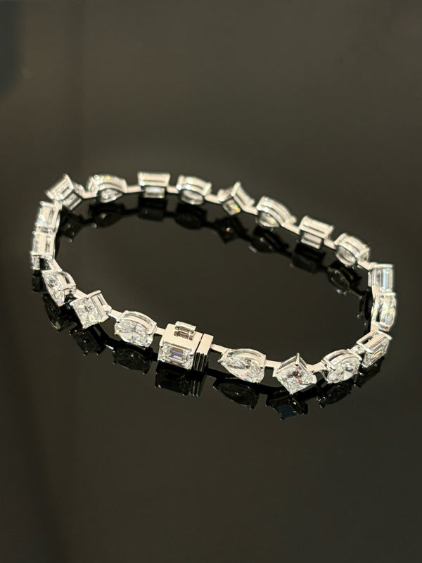Modern Fancy Cut Diamond Tennis Bracelet