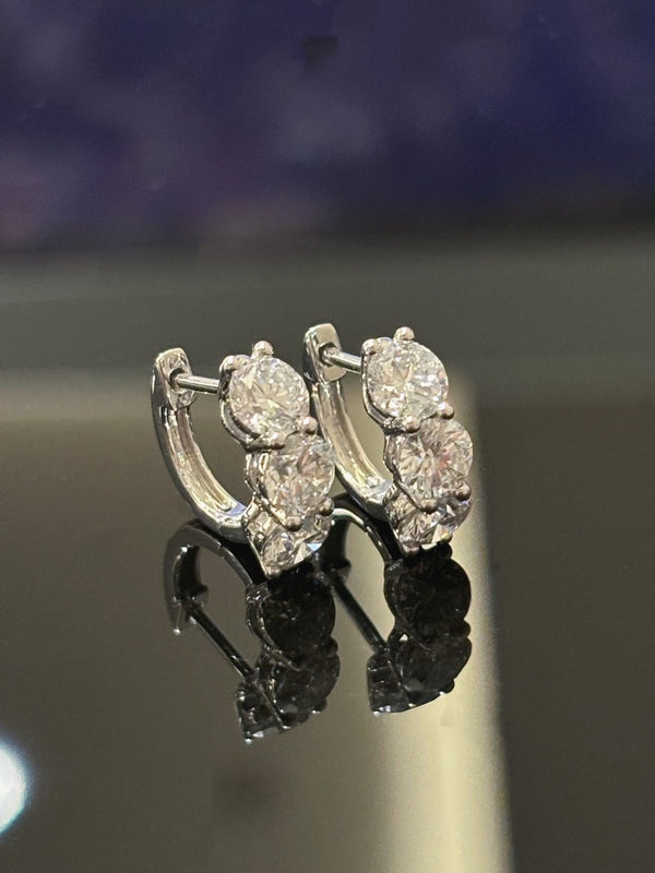 Pavé Diamond Hoop Earrings | 30pt+ DEF VVS | Minimalist Luxury | Dulci Diamond