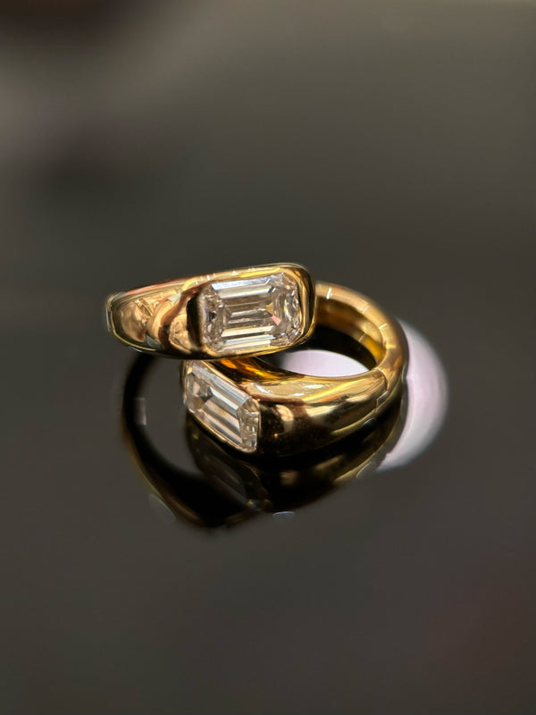 Matched Pair Emerald Cut Diamond Stud Earrings | 1ct+ DEF VS-VVS | Ins Fashion | Dulci Diamond